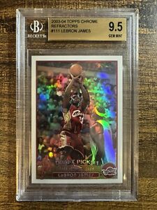 2003 Topps Chrome LEBRON JAMES Rookie Refractor #111 9.5 - LAKERS - CAVS 