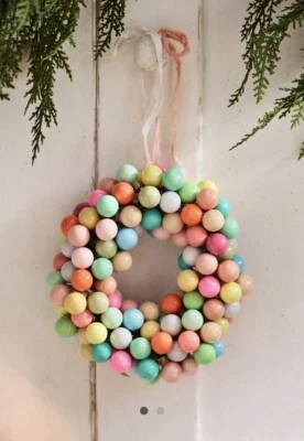 Anthropologie Good Cheer Ornamento Guirnalda Bola Vidrio Mini Adornos 8" Diamante NUEVO Foto 1 de 4