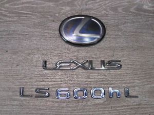 08-09 LEXUS LS600hL HYBRID REAR TRUNK LID EMBLEM LOGO BADGE SYMBOL SET OEM - Bild 1 von 13