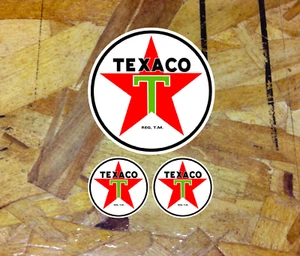 Distressed Texaco Round Gas Oil Vintage Vinyl Decal Sticker 3 for 1 - Pick Style - Picture 1 of 4