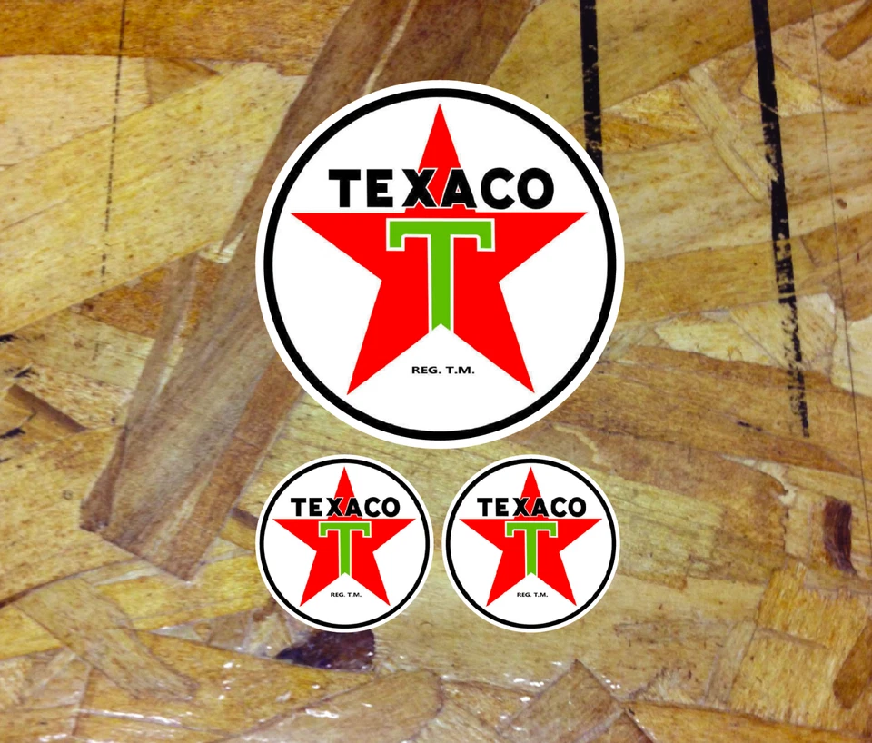 Calcomanía adhesiva de vinilo vintage de aceite Texaco redonda larga envejecida 3 por 1 - Elige estilo Foto 1 de 1