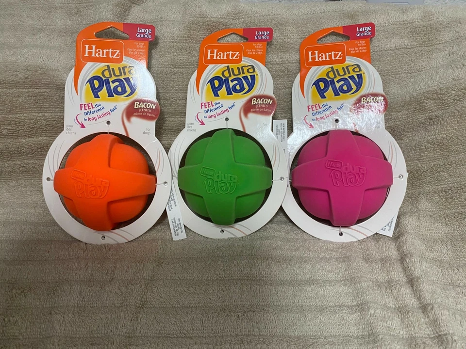 Hartz Dura Play Ball Bacon Scented Dog Toy, Color Varies, M/L  1 ball only - Image 1 of 1