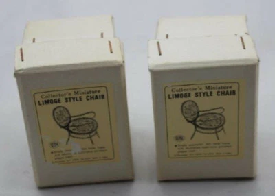 Casa de Muñecas Miniatura Vintage Shackman Estilo Limoge Silla Metal Porcelana 3" Alto Foto 1 de 4