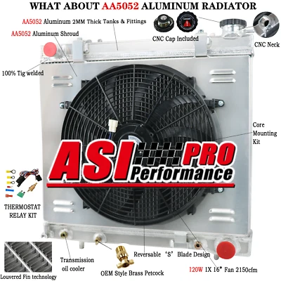 4 Row Radiator Shroud Fan for 2005-2011,2007 Dodge Ram Dakota 3.7L V6 4.7L V8 - Image 1 of 4