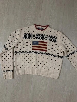 Vintage Ralph Lauren Woman’s Sweater size Large L Sport Polo 90s Jumper USA Flag - Image 1 of 4