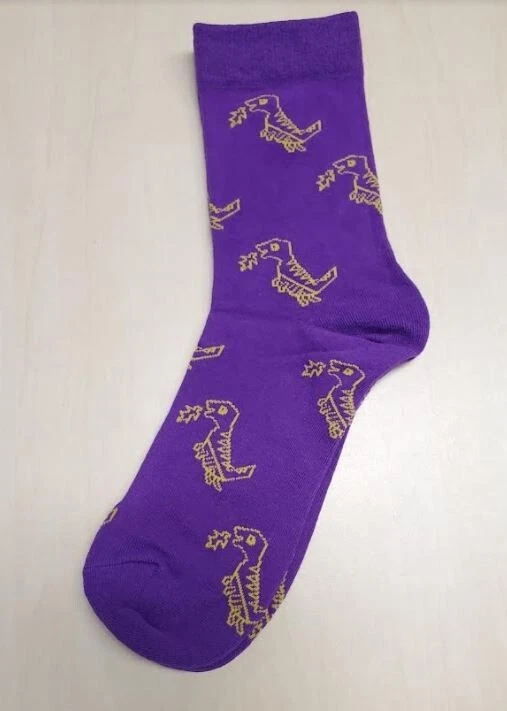 Purple Dinosaur Socks Novelty Unisex 6-12 Crazy Fun SF52 - Image 1 of 1