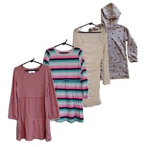 Carters Kid 4 Pieces Lot Dress Girls Small Pink, Beige, Gray Colors Long Sleeve - Picture 1 of 16