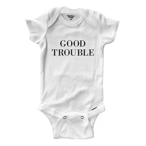 Good Trouble Infant One-Piece Bodysuit Romper Jumpsuit Clothes Newborn Baby Gift - Picture 1 of 2