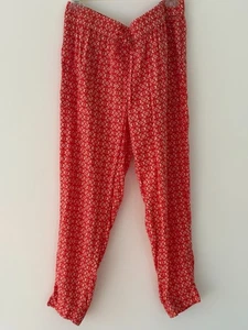 Pantalones BISAGRA Jogger/Harem Puños Elásticos Medianos Naranja Estampado Bolsillos BOHO - Imagen 1 de 15
