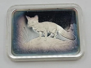 Barra de plata American Wildlife SWIFT FOX 1976 .999, Hamilton Mint EE13,35 - Imagen 1 de 8