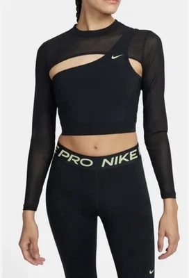Nike Women's Long Sleeve Cropped Top Cut-Out  M - Image 1 of 4