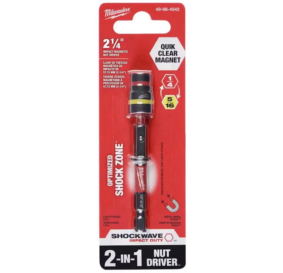 6 SHOCKWAVE Impact Duty 1/4 in. 5/16 in. x 2-1/4 in. 2-in-1 Magnetic Nut Drivers - Image 1 of 2