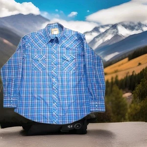 Vintage Wrangler Western Shirt Plaid Pearl Snap Cowboy Men's Size XL - Picture 1 of 2
