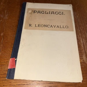 Opera Libretto PAGLIACCI Leoncavallo RARE 1892 Willard G. Day Library Binding - Picture 1 of 6