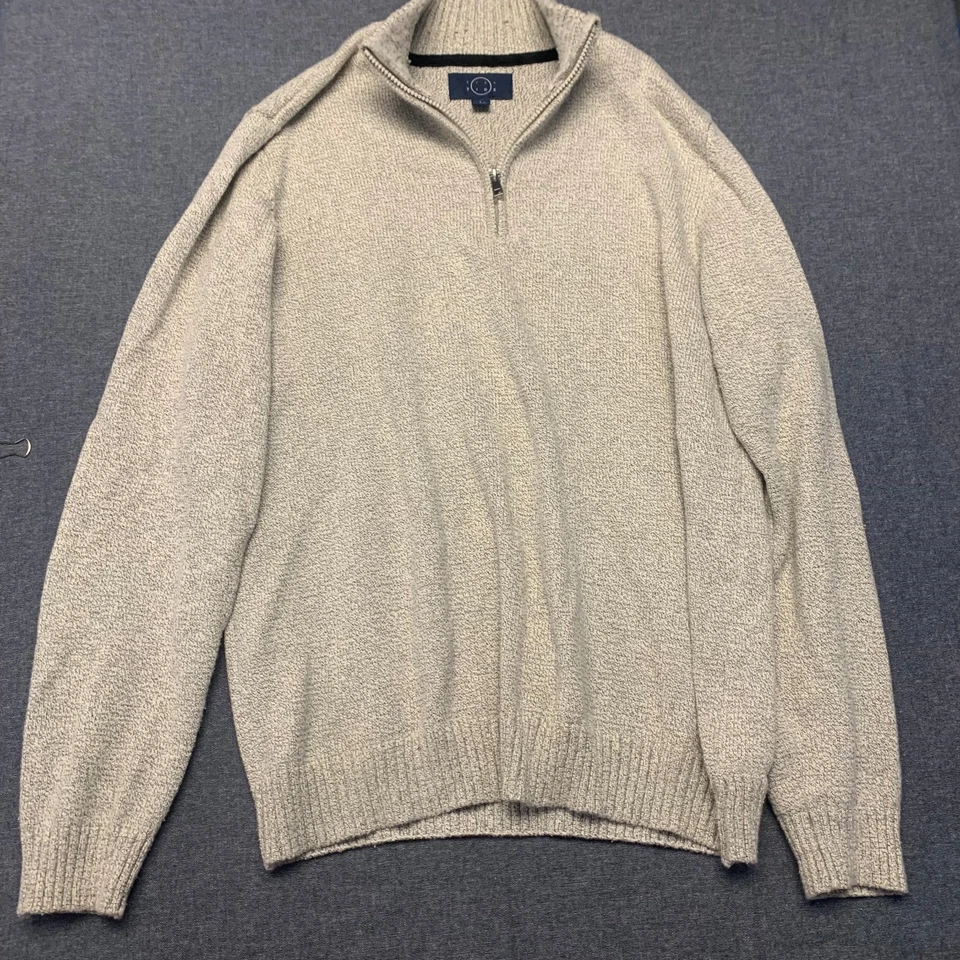 Eventide Men's Sweater Size L Gray Knit 1/4Zip Pullover Long Sleeves Casual Warm - Image 1 of 4
