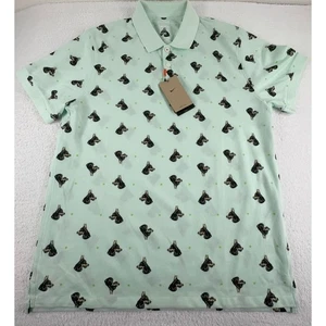 Nike Dri Fit Polo Shirt Doberman Dog All Over Print Mint Mens XL Slim Fit New - Picture 1 of 6