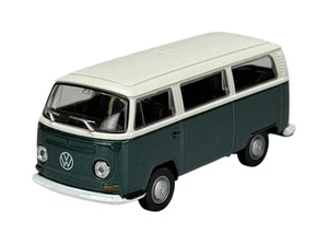 VW VOLKSWAGEN TRANSPORTER T2 1972 WELLY BLANCO-VERDE 1:34 METAL FUNDIDO A PRESIÓN NUEVO - Imagen 1 de 7