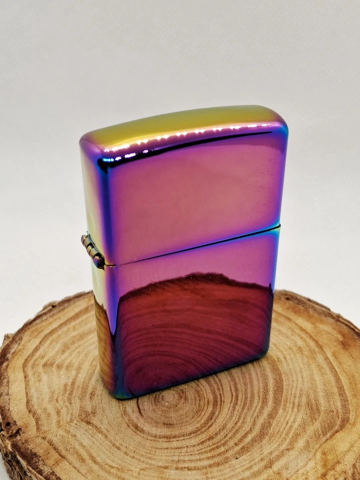 New Multi Tone Oil Slick Pocket Cigarette Lighter Petrol & Flint Working Order - Image 1 of 4