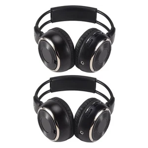 2 x Infrared Stereo Headphone Headset IR Car DVD Player Headrest Black X6Y3 - Picture 1 of 9