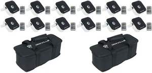 12 Rockville Mini RF1 V2 RGBWA+UV DMX DJ/Party Wash Lights+4-Ch RF Remote+Bags - Picture 1 of 12