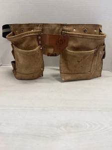 ROOSTER PRODUCTS Vintage R-499-4 Brown Leather Tool Belt Carpenter's Apron  - Picture 1 of 4