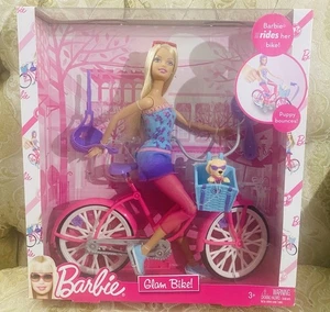 Rare Target Exclusive 2009 Glam Bike! Barbie Doll on Glam Bike~Puppy In Basket - Picture 1 of 7