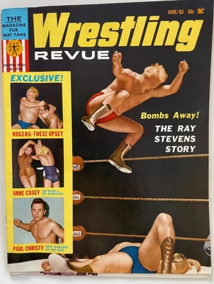 Wrestling Revue Magazine  June 1963--Ray Stevens Feature and Pinup. Excellent - Image 1 of 4