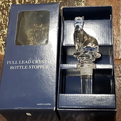 TOWLE австрийский свинец кристалл Cat Kitty вино бутылка пробка совершенно новый в коробке винтажный - Изображение 1 из 4