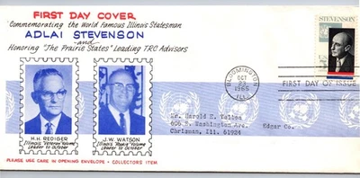 1965 First Day Cover; #1275; Adlai Stevenson; Texas Refinery Corp.; TRC Advisors - Image 1 of 4