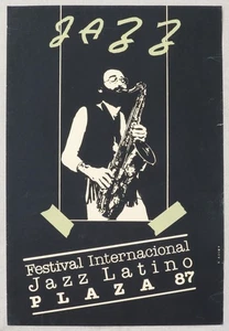 Rene Azcuy 1987 Jazz Plaza International Festival Cuban Silk Screen Poster 29” - Picture 1 of 3