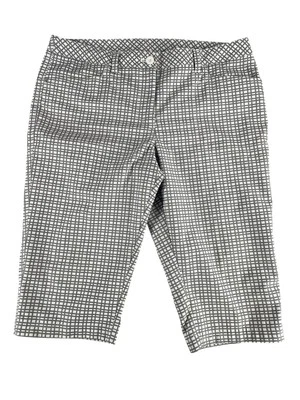 Bermudas de golf Nivo by Lanctot Shorts para mujer 10 grises blancos con estampado geométrico elástico Foto 1 de 4