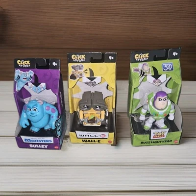 NIB Mattel Disney Pixar Click Figs Lot Of (3) Figures - Sully, Wall-E, Buzz  - Image 1 of 4