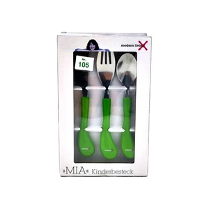 Cubiertos para niños MIA de Mömax 3 piezas práctico verde moderno juego de cubiertos vacaciones NUEVO - Imagen 1 de 4