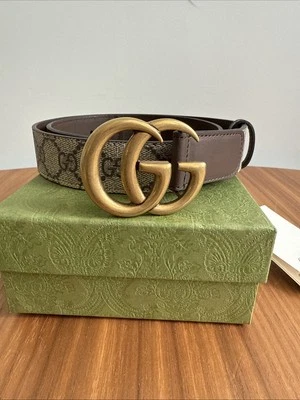 GUCCI GG GHW Belt 625839 PVC Brown - Image 1 of 4