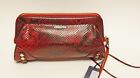 New Rebecca Minkoff Red + Black Python Printed Leather, Acorn, Pouch, Bag, Bag