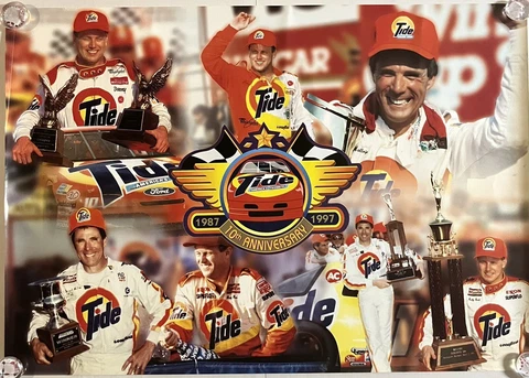 DARRELL WALTRIP RICKY RUDD TIDE 10thANNIVERSARY 1997 27x19POSTER NASCAR Cover