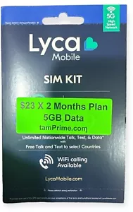 Lycamobile Prepaid $23 X 2 months Plan Preloaded Sim Card Unlimited Call & Text - Picture 1 of 3
