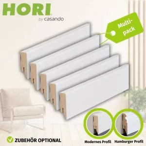 Sockelleisten Multi-Pack Fußleisten MDF weiß RAL 9016 58mm - Bild 1 von 31