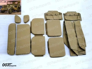 For Willys Jeep MB Ford GPW Canvas Top +Cushion Set G-503 -WWII OD Green A2985 - Picture 1 of 18