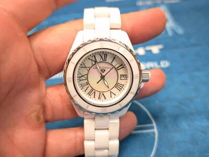 Ladies swiss legend ceramica white mop dial wrist watch sapphire 39mm ceramic - Imagen 1 de 11