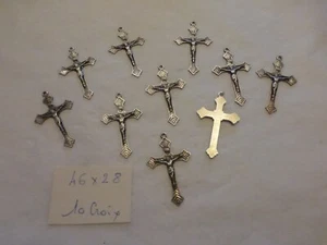 lot de 10 ancienne Croix en métal fd de stock fab France vintage - Imagen 1 de 4
