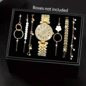 Set Damen Runde Elegante Business Casual Quarzuhr und 6 Armbänder - Bild 1 von 9