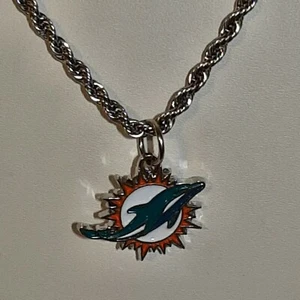 MIAMI DELFINE Chrom Anhänger Charm/EDELSTAHL SEILKETTE HALSKETTE - Bild 1 von 6