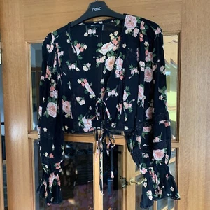 Asos Langarm Plunge Crop Bluse - Bild 1 von 10
