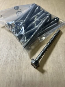 VITE ACCIAIO INOX 6x80 PER LEGNO PLASTICA TESTA ESAGONALE FLANGIATO 15PZ. - Foto 1 di 1