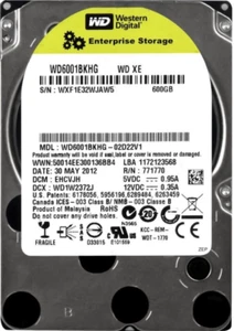 Hard Drive Western Digital Xe WD6001BKHG 600GB 10000RPM SAS 6Gbps 2.5'' Inch - Picture 1 of 3