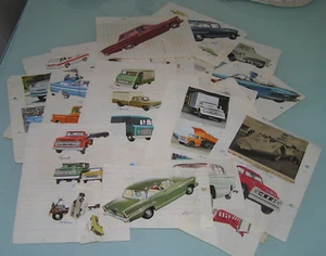 Lot Of clippings Cut Out From Original Vintage CARS Market Sales Brochures - Foto 1 di 9
