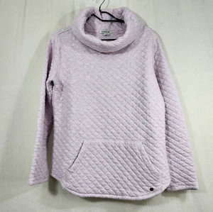 Orvis Shirt Quilted Cowl Neck Small Lavender Pullover Kangaroo Pocket - Picture 1 of 13