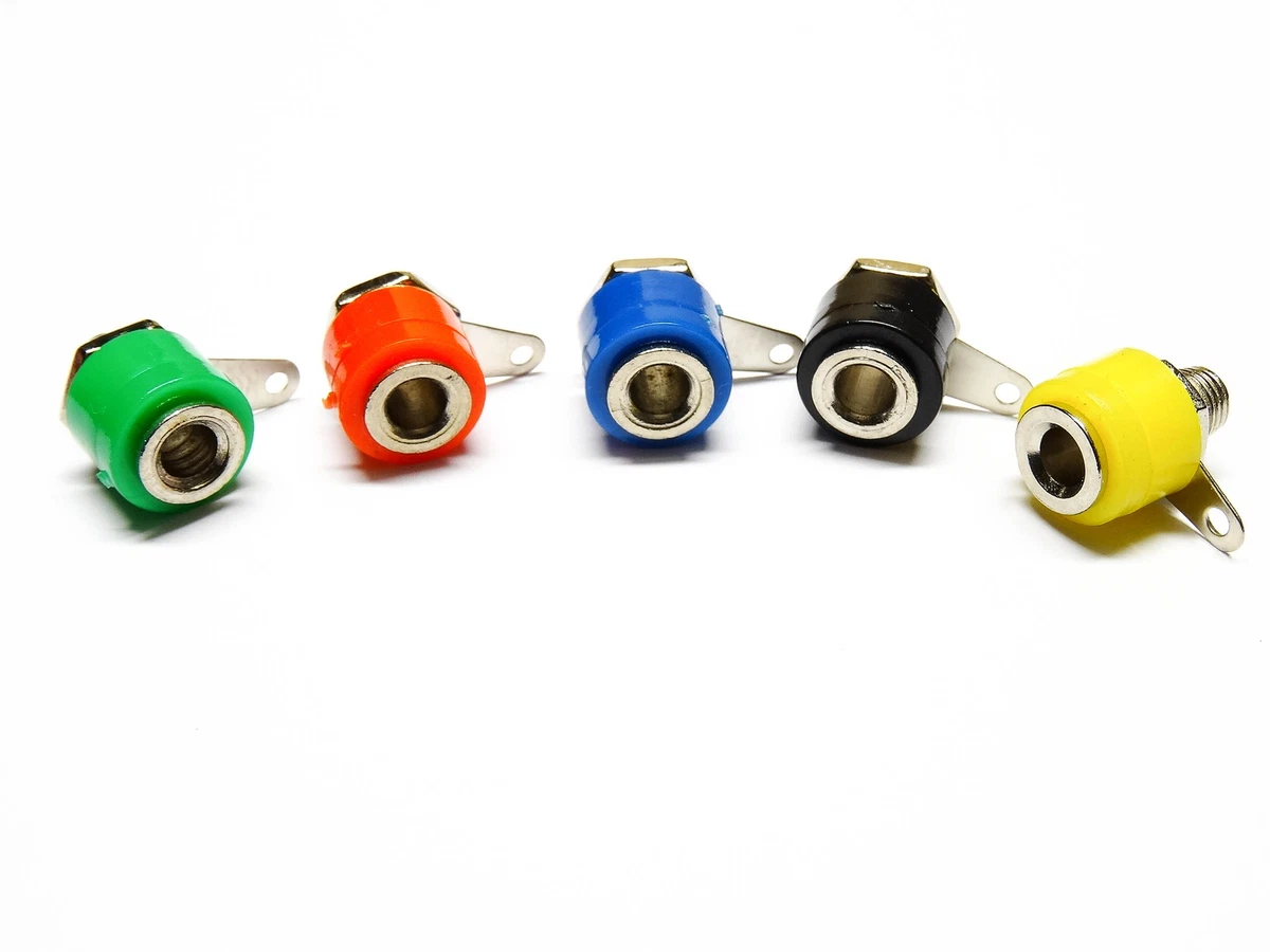 Uxcell Bananenstecker 4 Mm – 5 Stück, Gelb, Für Lautsprecherkabel & Messtechnik
