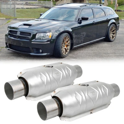 Par de convertidores catalíticos de entrada/salida de 2,5" protector térmico EPA para Dodge Magnum 2005-2007 Foto 1 de 4